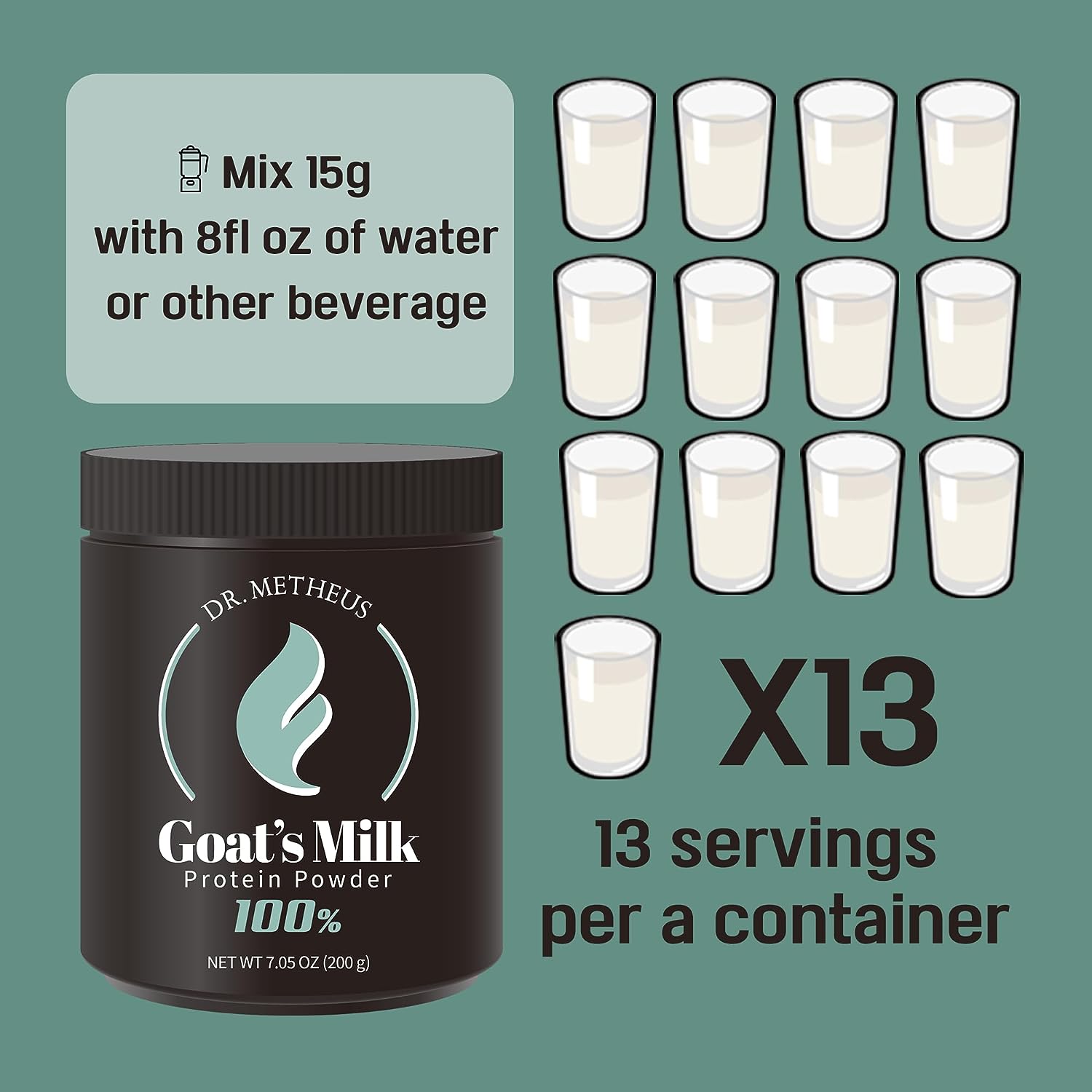 Dr.Metheus Goat Milk Powder 7.05 oz – Powdered Milk Sourced from the Netherlands, Non Fat Milk - Easily Digested, Rich in Protein & Calcium - Gluten Free, Non GMO - Image 6